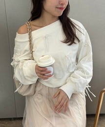 one after another NICE CLAUP | ベロアリボンワンショルスウェット(スウェット)