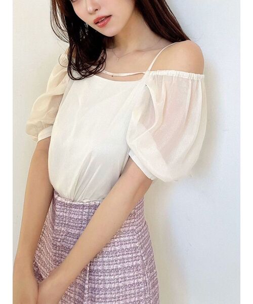 RESEXXY(リゼクシー)の「2wayパフブラウス(シャツ/ブラウス・レディース・ピンク/ブラック/アイボリー・FREE)」の2枚目の写真