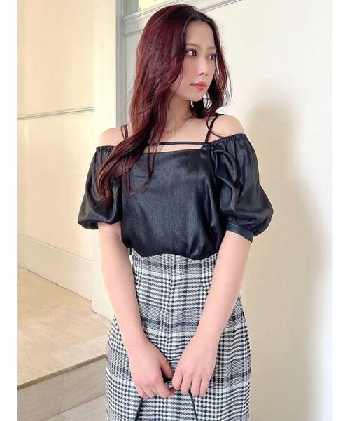 RESEXXY(リゼクシー)の「2wayパフブラウス(シャツ/ブラウス・レディース・ピンク/ブラック/アイボリー・FREE)」の4枚目の写真