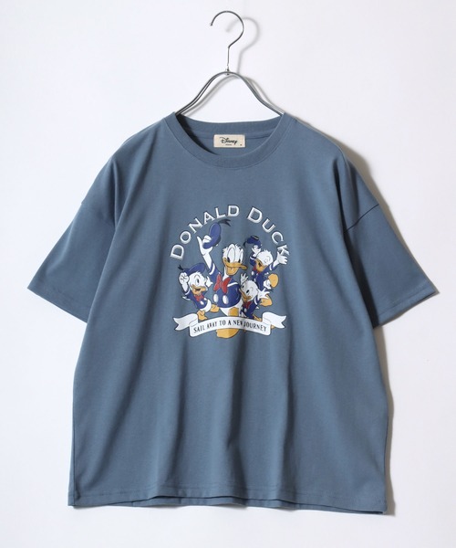 Disney（ディズニー）の「DISNEY（ディズニー）キャラクタープリント・ワンポイント半袖Tシャツ レディース/ミッキーマウス/ミニーマウス（Tシャツ/カットソー・レディース・ダークブルー/ネイビー/モカ/ブルー系その他/ホワイト系その他/ワインレッド/グリーン/グレイッシュベージュ/アイボリー/ホワイト系その他2/グレー/レモンイエロー・M/L）」の11枚目の写真