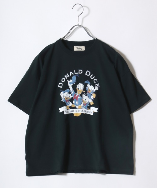 Disney（ディズニー）の「DISNEY（ディズニー）キャラクタープリント・ワンポイント半袖Tシャツ レディース/ミッキーマウス/ミニーマウス（Tシャツ/カットソー・レディース・ダークブルー/ネイビー/モカ/ブルー系その他/ホワイト系その他/ワインレッド/グリーン/グレイッシュベージュ/アイボリー/ホワイト系その他2/グレー/レモンイエロー・M/L）」の8枚目の写真