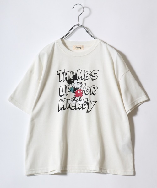 Disney（ディズニー）の「DISNEY（ディズニー）キャラクタープリント・ワンポイント半袖Tシャツ レディース/ミッキーマウス/ミニーマウス（Tシャツ/カットソー・レディース・ダークブルー/ネイビー/モカ/ブルー系その他/ホワイト系その他/ワインレッド/グリーン/グレイッシュベージュ/アイボリー/ホワイト系その他2/グレー/レモンイエロー・M/L）」の13枚目の写真