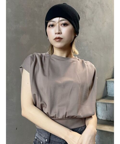 MURUA（ムルーア）の「ミニマルニットビーニー（ニットキャップ/ビーニー・レディース・グレー/ブラック・FREE）」の6枚目の写真