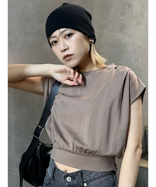 MURUA（ムルーア）の「ミニマルニットビーニー（ニットキャップ/ビーニー・レディース・グレー/ブラック・FREE）」の7枚目の写真