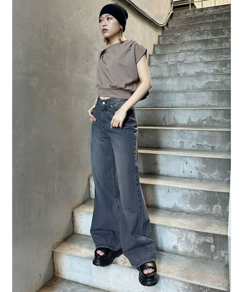 MURUA（ムルーア）の「ミニマルニットビーニー（ニットキャップ/ビーニー・レディース・グレー/ブラック・FREE）」の8枚目の写真