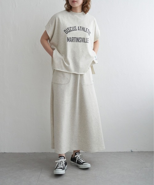 DISCUS ATHLETIC（ディスカス　アスレチック）の「DISCUS ATHLETIC ロゴフレンチスリーブTシャツ（Tシャツ/カットソー・レディース・ライトグレー/ブラック/ホワイト・M）」の21枚目の写真