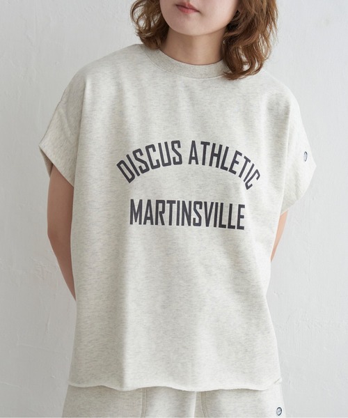DISCUS ATHLETIC（ディスカス　アスレチック）の「DISCUS ATHLETIC ロゴフレンチスリーブTシャツ（Tシャツ/カットソー・レディース・ライトグレー/ブラック/ホワイト・M）」の18枚目の写真