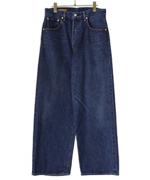 Scye（サイ）の「Scye / サイ ベーシックス：Selvedge Denim Used Wash Wide Leg Jeans：5724-81517[MUS]（デニムパンツ・メンズ）」
