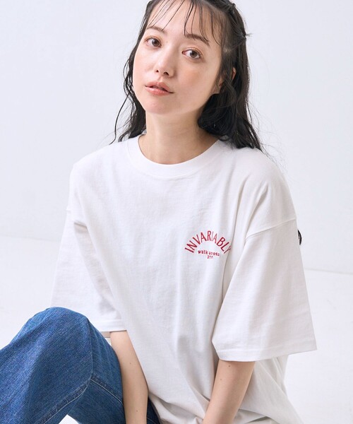ホワイト 半袖Tシャツ ハート刺繍 tシャツ Tシャツ 半袖 ハート 刺繍 ポケット メンズ レディース