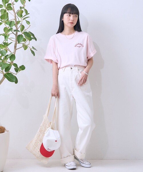 フリル付きハート刺繍ホワイトシャツ セール】ハート刺繍Tシャツ（Tシャツ/カットソー）｜FREAK'S