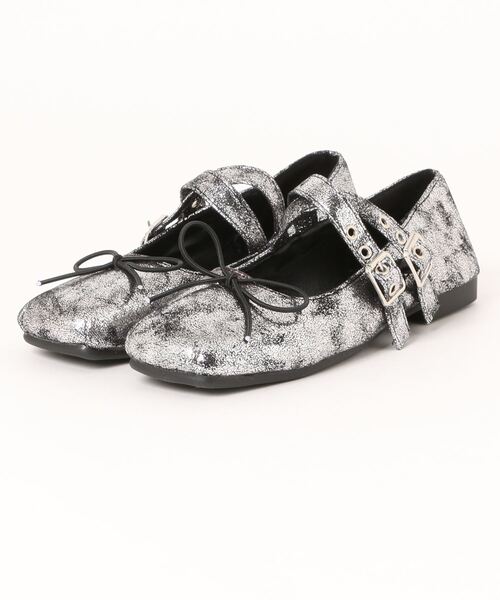 almo（アルモ）の「【LAMPOON】ダブルストラップバレエシューズ（バレエシューズ・レディース・ブラック/シルバー・35/37/39）」の12枚目の写真
