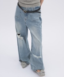 idem（イデム）の「heart damage denim/ハートダメージデニムパンツ（デニムパンツ）」