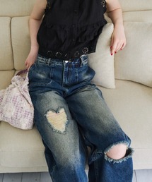 idem（イデム）の「heart damage denim/ハートダメージデニムパンツ（デニムパンツ）」