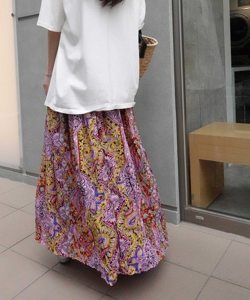 CORNERS(コーナーズ)の「エスニック花柄ロングスカート(スカート・レディース・ピンク/グリーン/ブルー/ブラック・M)」の20枚目の写真