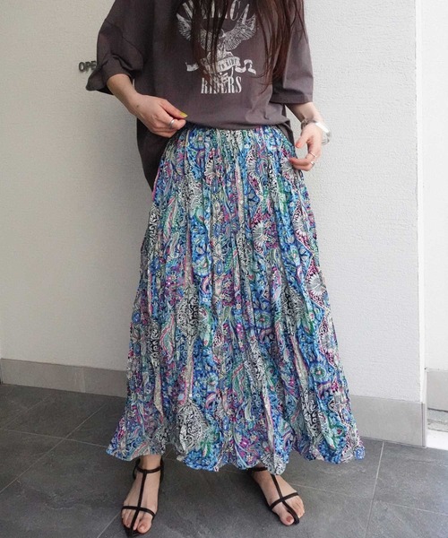 エスニック柄 サスペンダードレス ルーズ ロング丈 ゆったり エスニック柄 サスペンダードレス ルーズ ロング丈 ゆったり