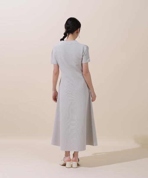 JILL BY JILLSTUART ポロ衿カットソーワンピース グレー ジルバイジルスチュアート JILL by JILLSTUART ポロ衿カットソーフレア