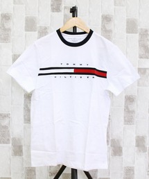 フラッグ&ロゴ刺繍 半袖Tシャツ