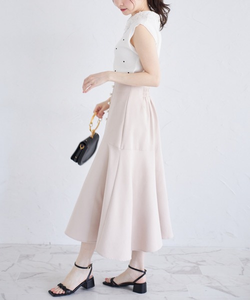 tocco closet（トッコ　クローゼット）の「パール付きウエストハートカットスカート（スカート・レディース・ネイビー/ベージュ/ブラック・M）」の11枚目の写真