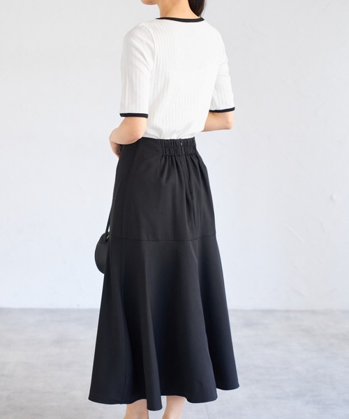 tocco closet（トッコ　クローゼット）の「パール付きウエストハートカットスカート（スカート・レディース・ネイビー/ベージュ/ブラック・M）」の17枚目の写真