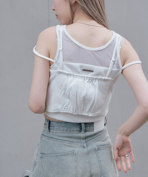 RAY CASSIN（レイカズン）の「裏毛スウェットビスチェ（Tシャツ/カットソー・レディース・ブラック/アイボリー/グレー・FREE）」の16枚目の写真