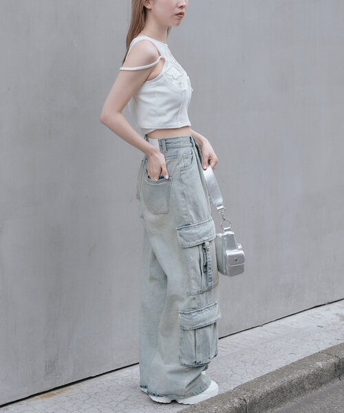 RAY CASSIN（レイカズン）の「裏毛スウェットビスチェ（Tシャツ/カットソー・レディース・ブラック/アイボリー/グレー・FREE）」の20枚目の写真