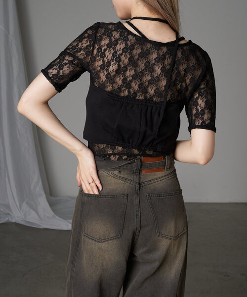 RAY CASSIN（レイカズン）の「裏毛スウェットビスチェ（Tシャツ/カットソー・レディース・ブラック/アイボリー/グレー・FREE）」の22枚目の写真