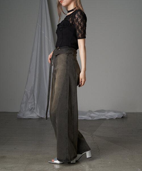 RAY CASSIN（レイカズン）の「裏毛スウェットビスチェ（Tシャツ/カットソー・レディース・ブラック/アイボリー/グレー・FREE）」の5枚目の写真