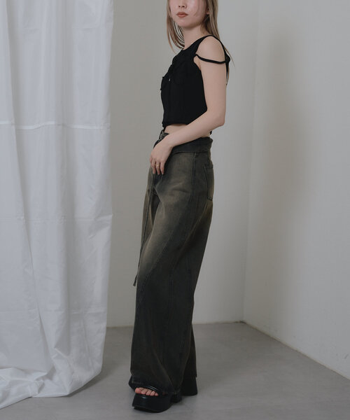 RAY CASSIN（レイカズン）の「裏毛スウェットビスチェ（Tシャツ/カットソー・レディース・ブラック/アイボリー/グレー・FREE）」の13枚目の写真