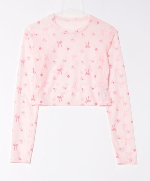 Mayree(メイリー)の「【Mayree】リボン フラワー シアートップス(Tシャツ/カットソー・レディース・ホワイト/ブラック/ピンク・FREE)」の13枚目の写真