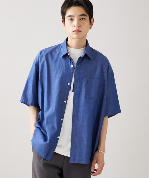 JOURNAL STANDARD(ジャーナルスタンダード)の「【ZOZO限定】CHAMBRAY OVER SH S/S / シャンブレーオーバーシャツ(シャツ/ブラウス・メンズ・ロイヤルブルー/ダークブルー/ブラック/ネイビー/ブルー・S/XS/XL/L/M)」の12枚目の写真