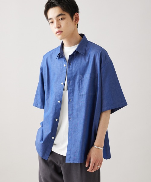 JOURNAL STANDARD(ジャーナルスタンダード)の「【ZOZO限定】CHAMBRAY OVER SH S/S / シャンブレーオーバーシャツ(シャツ/ブラウス・メンズ・ロイヤルブルー/ダークブルー/ブラック/ネイビー/ブルー・S/XS/XL/L/M)」の13枚目の写真