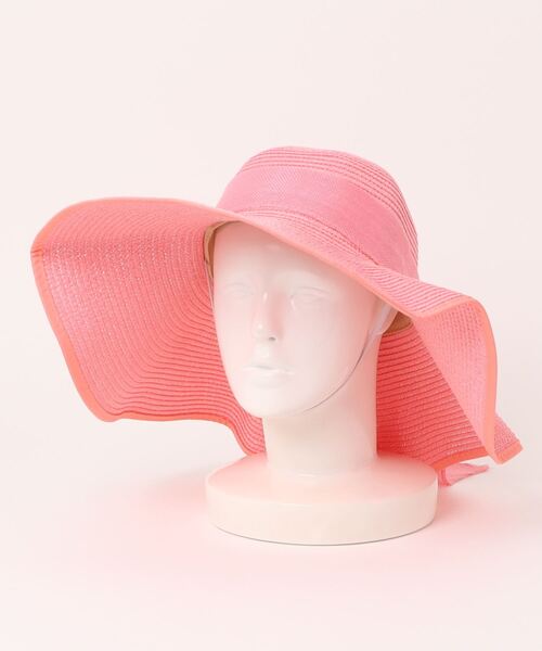 STYLEBLOCK(スタイルブロック)の「リボン付きツバ広ストローハット(ハット・レディース・オフホワイト/カーキ/スカイブルー/ベージュ/ネイビー/パープル/ピンク/レッド系その他/グリーン・FREE)」の8枚目の写真