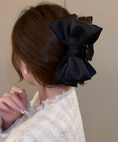 Miniministore(ミニミニストア)の「ビッグリボン ヘアクリップ レディース(バレッタ/ヘアクリップ・レディース・オフホワイト/ブラック・FREE)」の3枚目の写真