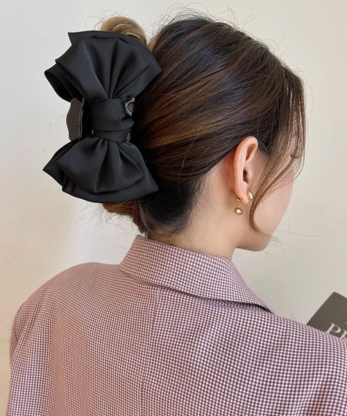 Miniministore(ミニミニストア)の「ビッグリボン ヘアクリップ レディース(バレッタ/ヘアクリップ・レディース・オフホワイト/ブラック・FREE)」の9枚目の写真