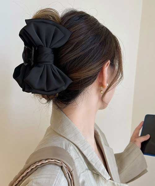 Miniministore(ミニミニストア)の「ビッグリボン ヘアクリップ レディース(バレッタ/ヘアクリップ・レディース・オフホワイト/ブラック・FREE)」の11枚目の写真