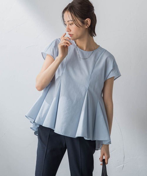LAUTREAMONT(ロートレアモン)の「ライトタンブラーペプラムブラウス≪洗濯機で洗える≫(シャツ/ブラウス・レディース・チャコールグレー/ベージュ/ブルー/グリーン/ピンク/オフホワイト・9号)」の5枚目の写真