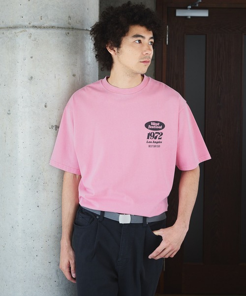 ブローディア BRODIAEA シアーネック半袖カットソー （ピンク） タイ付きシアー半袖シャツ | PROPORTION BODY DRESSING