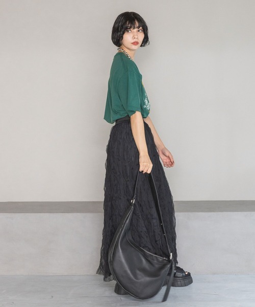 PAGEBOY（ページボーイ）の「シルエットフラワーロゴT（Tシャツ/カットソー・レディース・グリーン/チャコールグレー/オフホワイト・FREE）」の15枚目の写真