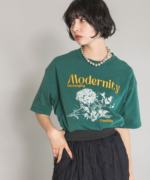 PAGEBOY（ページボーイ）の「シルエットフラワーロゴT（Tシャツ/カットソー・レディース・グリーン/チャコールグレー/オフホワイト・FREE）」の18枚目の写真
