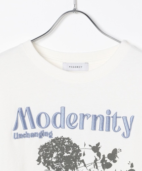 PAGEBOY（ページボーイ）の「シルエットフラワーロゴT（Tシャツ/カットソー・レディース・グリーン/チャコールグレー/オフホワイト・FREE）」の19枚目の写真