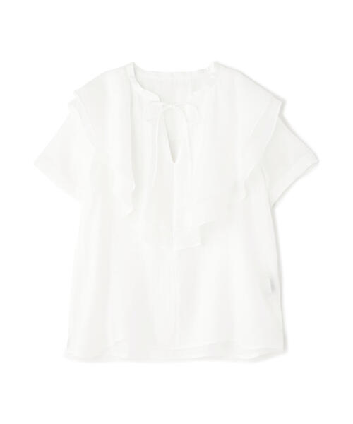 N.（N. Natural Beauty Basic）（エヌエヌナチュラルビューティーベーシック）の「◆スキッパーフリルブラウス（シャツ/ブラウス・レディース・グレー/ホワイト/ライトグリーン・MEDIUM）」の8枚目の写真