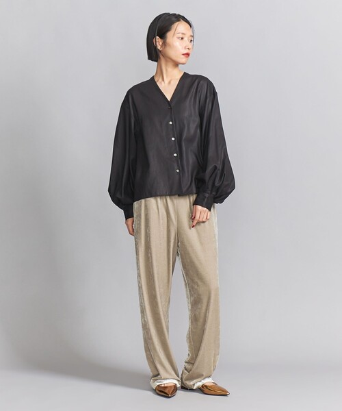 BEAUTY&YOUTH UNITED ARROWS（ビューティーアンドユースユナイテッドアローズ）の「ベロア ドロストイージーパンツｰウォッシャブル-（その他パンツ・レディース・ナチュラル/ブラック/イエロー・S/M）」の4枚目の写真