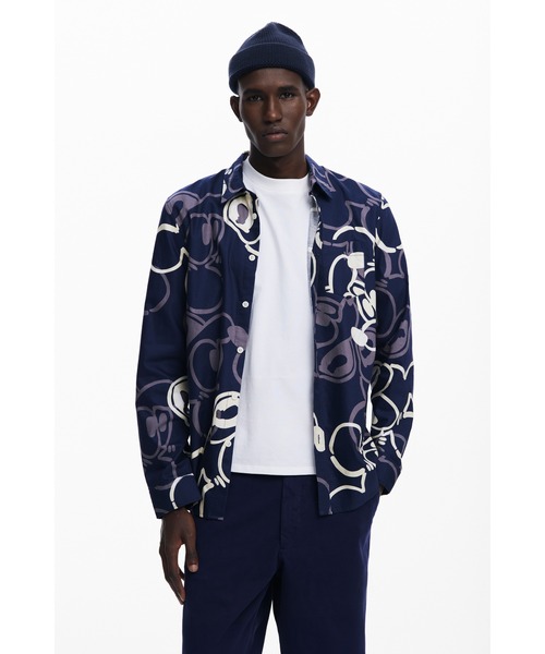 Desigual(デシグアル)の「ミッキーシルエット 総柄シャツ(シャツ/ブラウス・メンズ・ブルー・XXL/XL/L/M/S)」の5枚目の写真