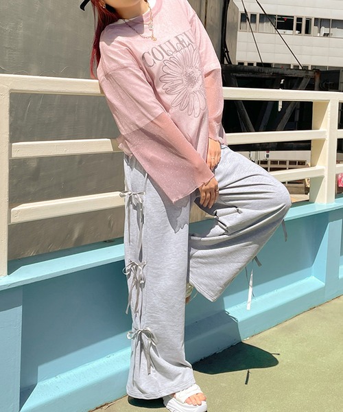 GORGE(ゴージ)の「リボン付きパンツ(スウェットパンツ・レディース・グレー/ブラック/ライトブルーグレー・F)」の10枚目の写真