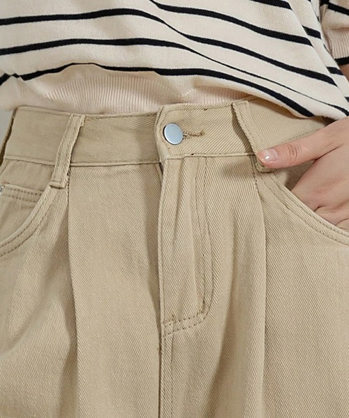 DAY CLOSET（デイ クローゼット）の「レディース ノームコアタックワイドパンツ（デニムパンツ・レディース・ブラック/サンドベージュ・XL/L/M/S）」の20枚目の写真