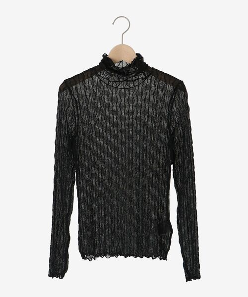 le.coeur blanc(ルクールブラン)の「ウエーブ柄シアータートル(Tシャツ/カットソー・レディース・アイボリー/ブラック・38)」の3枚目の写真