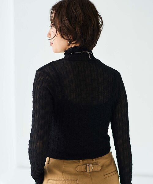 le.coeur blanc(ルクールブラン)の「ウエーブ柄シアータートル(Tシャツ/カットソー・レディース・アイボリー/ブラック・38)」の22枚目の写真