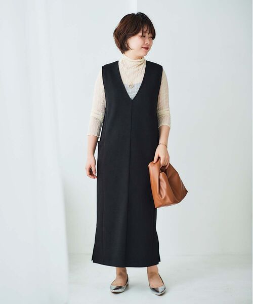 le.coeur blanc(ルクールブラン)の「ウエーブ柄シアータートル(Tシャツ/カットソー・レディース・アイボリー/ブラック・38)」の18枚目の写真