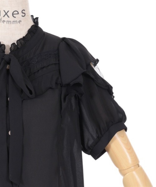 axes femme(アクシーズファム)の「肩開き風リボンブラウス(シャツ/ブラウス・レディース・ピンク/ブラック/キナリ・FREE)」の14枚目の写真