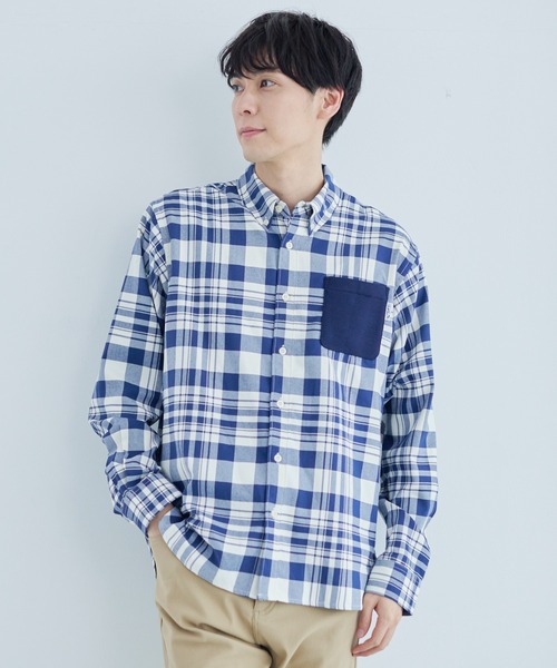 Arnold Palmer（アーノルドパーマー）の「バルキーフリース ポケット シャツ（シャツ/ブラウス・メンズ・ホワイト/ネイビー・M/L/LL）」の2枚目の写真